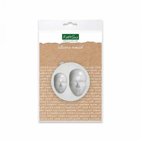 Mulaje Figurine si Subiecte 3D - Mulaj Silicon Fete Umane, 2 Subiecte Ø 5.3 si 3.9 cm