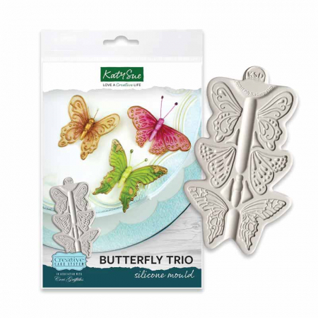 Mulaje Flori, Frunze, Fluturi - Mulaj Silicon Fluturi, 3 Subiecte Ø 6 - 7.3 cm