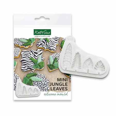Mulaje Flori, Frunze, Fluturi - Mulaj Silicon Frunze Exotice / Jungla, 4 Subiecte Ø 2.5 - 4.8 cm