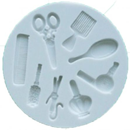 Ustensile Decorare Tort - Mulaj Silicon Hairstyle, 2.2 - 3 x 0.5 - 1.9 cm, 8 Decoruri