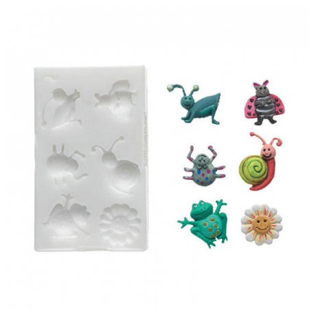 Mulaje de Silicon - Mulaj Silicon Insecte, 6 Subiecte, Ø 1.1 cm (SLK252)