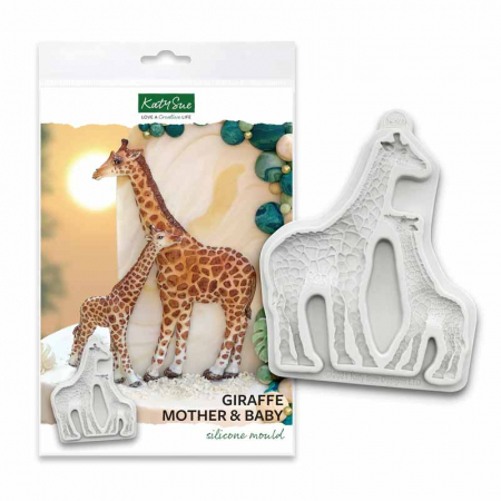 Ustensile Decorare Tort - Mulaj Silicon Mama Girafa si Puiul, 2 Subiecte