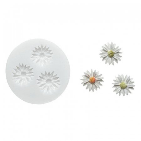 Mulaje Flori, Frunze, Fluturi - Mulaj Silicon Margarete, 3 Subiecte, Ø 1.15 cm (SLK241)