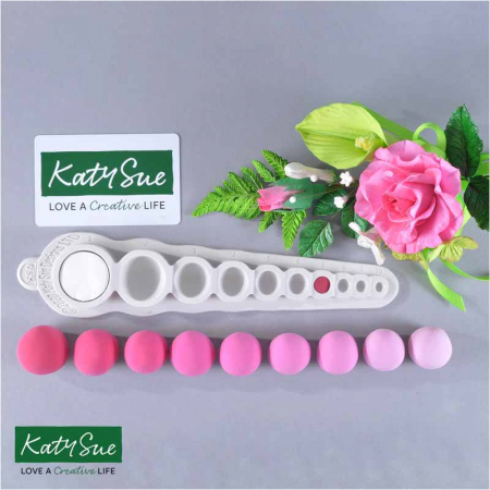 Ustensile Decorare Tort - Mulaj Silicon Semisfere Dif. Dim. / Dozare Pasta Zahar Katy Sue, 10 cavitati
