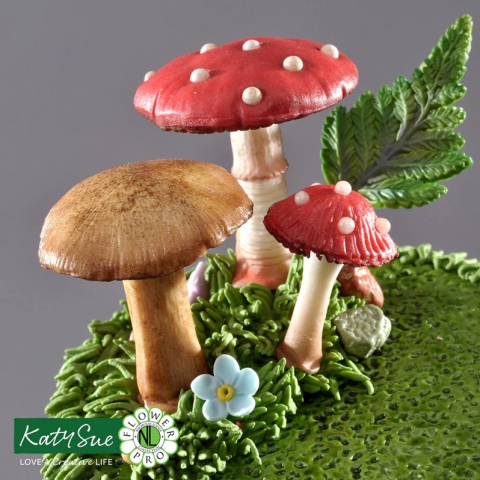Ustensile Decorare Tort - Mulaje Silicon 5 Ciupercute Padure 3D, Set 2 Mulaje