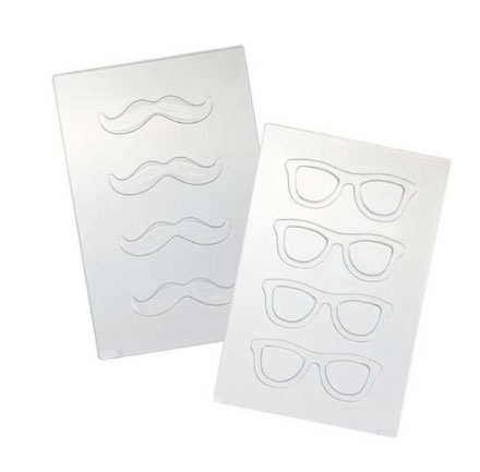 Ochelari si Mustata 3D - Kit Matrite Plastic 8 Subiecte Ciocolata [2]