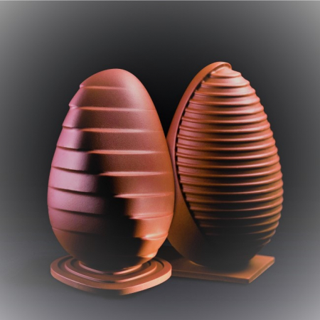 Matrite Oua Ciocolata - Ou Paste 3D Ø 13 x H 20  cm - Kit Matrite Plastic 2 Subiecte