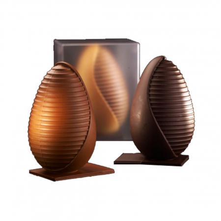 Matrite Oua Ciocolata - Ou Paste 3D Ø 13 x H 20  cm - Kit Matrite Plastic 2 Subiecte