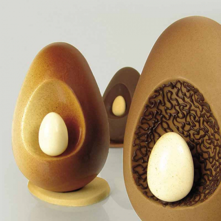 Matrite Oua Ciocolata - Ou Paste Ø 11 x H 16 cm, Set Matrite Plastic 2 Subiecte Ciocolata