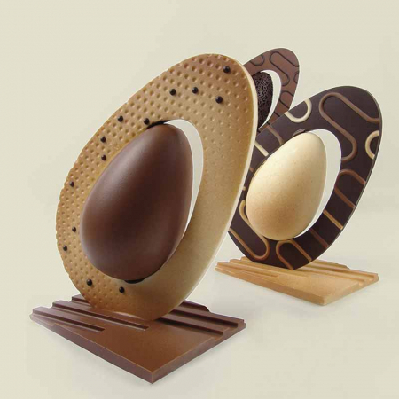 Matrite Oua Ciocolata - Ou Paste Ø 13 x H 20 cm, Set Matrite Plastic 2 Subiecte Ciocolata