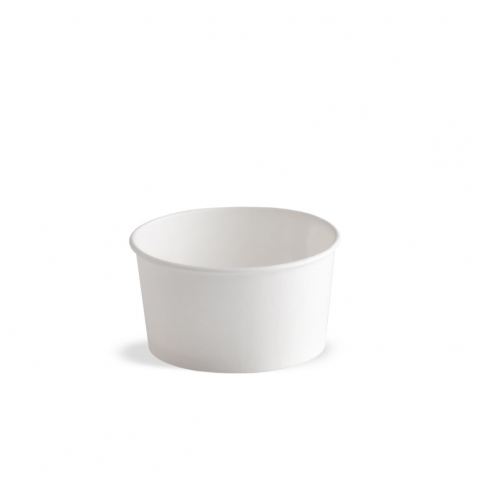 Ustensile Inghetata, Gelaterie - Pahar Carton Inghetata Alb, Ø 8.5 x H 4.5 cm, 170 ml, Set 56 buc