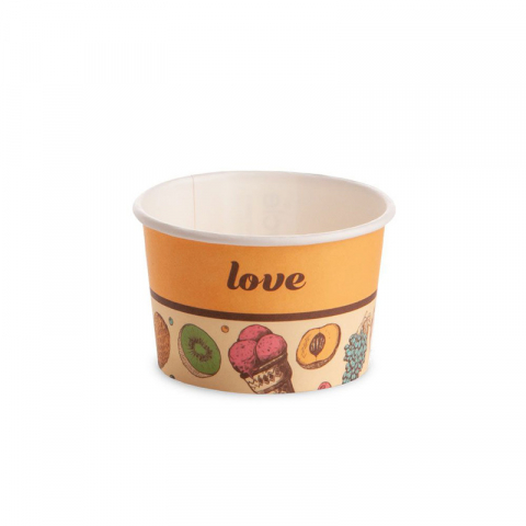 Cofetarie - Ustensile - Pahar Carton Inghetata Groovy, Ø 6.42 x H 4 cm, 80 ml, Set 55 buc