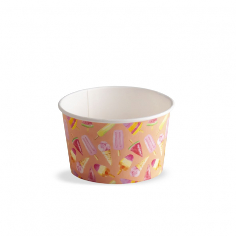 Ustensile Inghetata, Gelaterie - Pahar Carton Inghetata Madeline, Ø 9.4 x H 5.5 cm, 250 ml, Set 54 buc