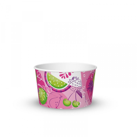Ustensile Inghetata, Gelaterie - Pahar Carton Inghetata Maracaibo, Ø 8.5 x H 5 cm, 190 ml, Set 55 buc