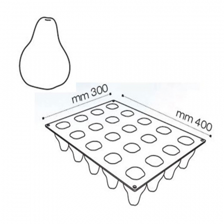 Para/Avocado 3D, Ø5.3xH7 cm - Forma Silicon Monoportii Forcone, 20 cavitati [2]