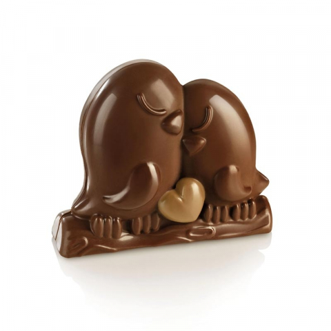 Matrite Decoruri, Figurine 3D Ciocolata - Pasarele Indragostite 3D, 14.5 x 3.2 x H 11.8 cm -Kit Matrite Termoform 1 Subiect