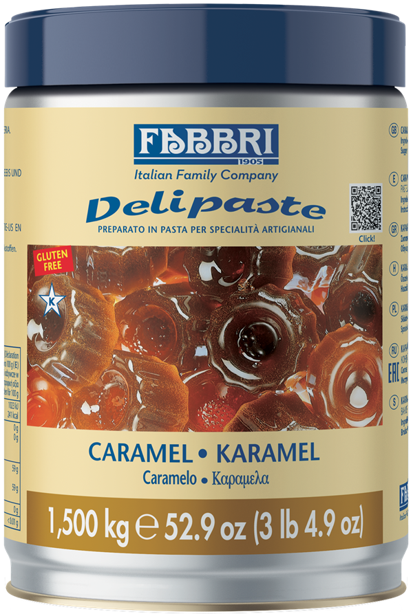 Paste Concentrate Aromatizante - Pasta aromatizanta Caramel Delipaste Fabbri, 1.5 kg