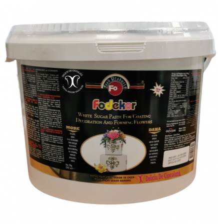 Pasta de zahar de acoperit si decoruri - Pasta de Zahar Alba, Acoperire, Decoruri si Flori, fara E171, 7 kg, Fodekor