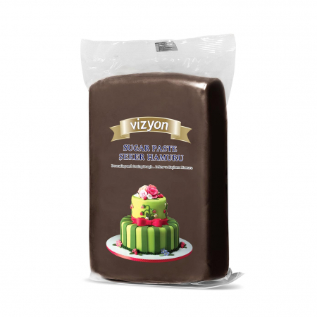Pasta de zahar de acoperit si decoruri - Pasta de Zahar Maro, Acoperire si Decoruri, 1 kg, Vizyon