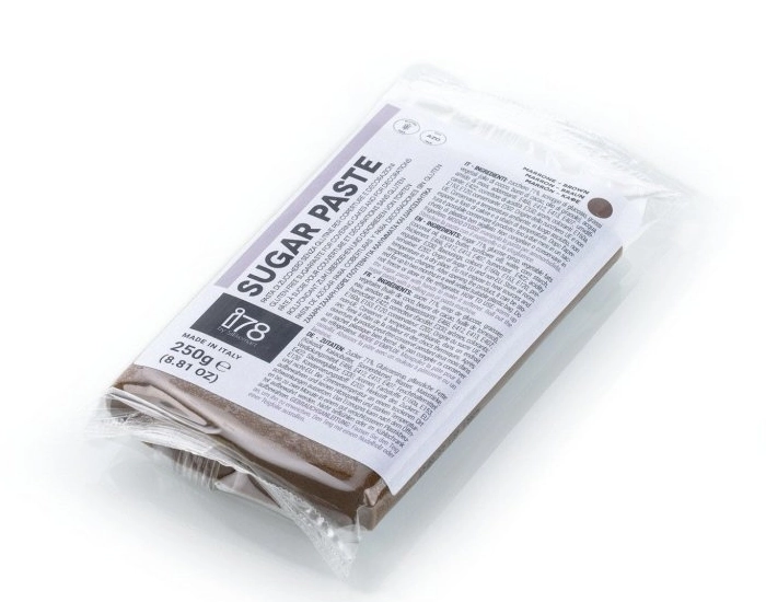 Oferta Cantitate - Pasta de Zahar Maro Cacao, fara Gluten, pentru Acoperire si Decoruri, 250 g, Silikomart