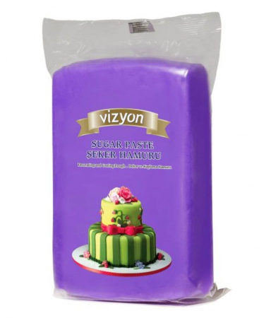 Pasta de zahar de acoperit si decoruri - Pasta de Zahar Mov, Acoperire si Decoruri, 1 kg, Vizyon
