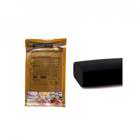 Pasta de zahar de acoperit si decoruri - Pasta de Zahar Negru, Acoperire si Decoruri, 1 kg, Rainbow IRCA