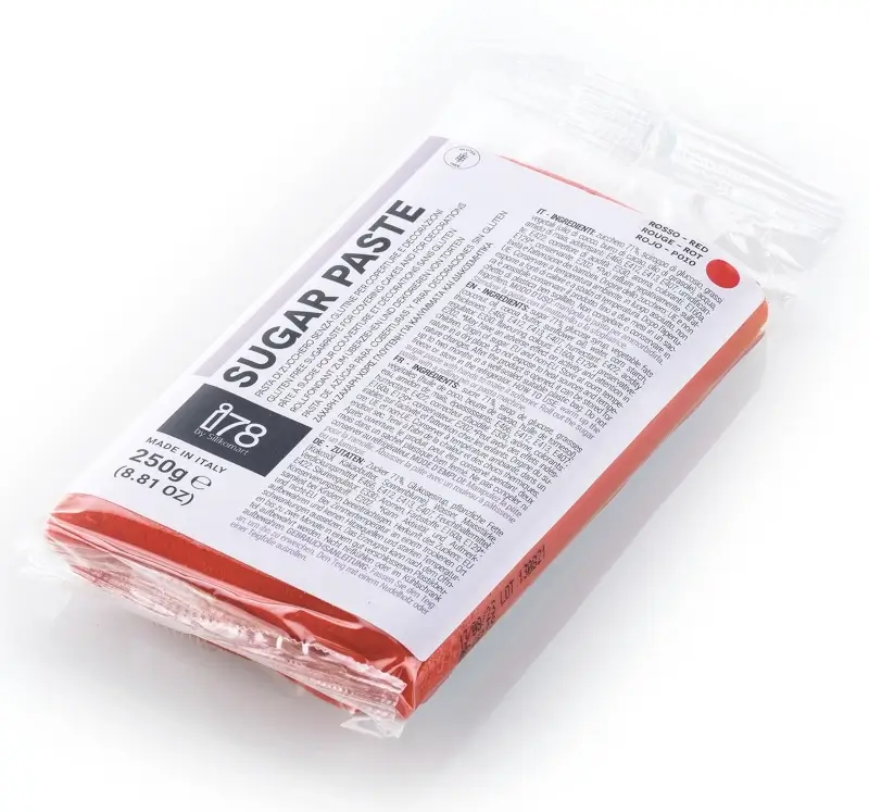 Oferta Cantitate - Pasta de Zahar Rosie fara Gluten pentru Acoperire si Decoruri, 250 g, Silikomart