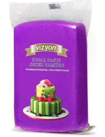 Pasta de zahar de acoperit si decoruri - Pasta de Zahar Violet Inchis, Acoperire si Decoruri, 1 kg, Vizyon
