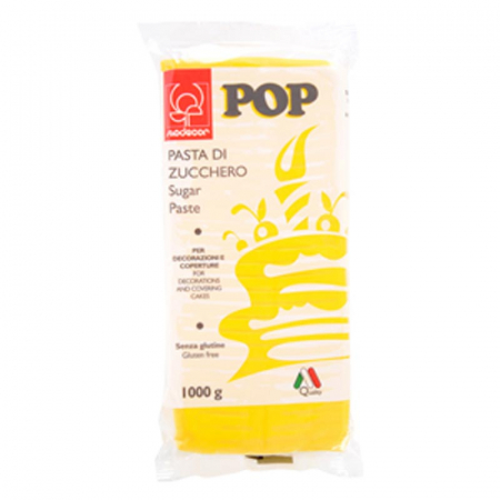 Pasta de zahar de acoperit si decoruri - Pasta zahar Galben, Acoperire si Decoruri, 1 Kg, Modecor