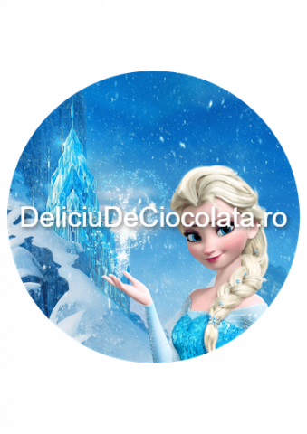 Desene Animate - Pasta Zahar imprimata Frozen Model 2, Ø 20 cm