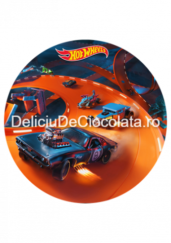 Desene Animate - Pasta Zahar imprimata Hot Wheels Model 1, Ø 20 cm