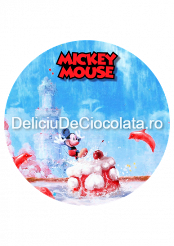Desene Animate - Pasta Zahar imprimata Mickey Mouse Model 4, Ø 20 cm