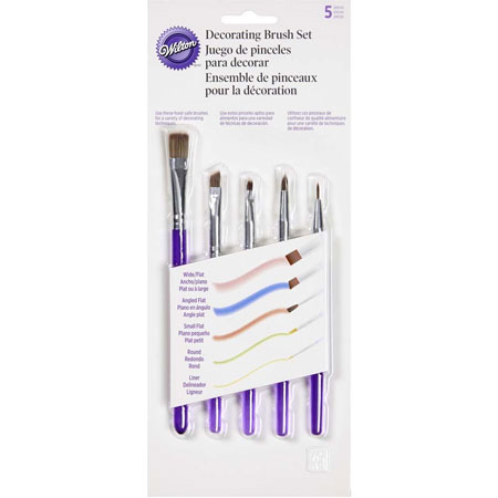 Ustensile Decorare Tort - Pensule Decorare L 14 si 16 cm, Set 5 Buc