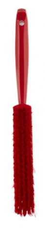 Brutarie, Patiserie - Ustensile - Perie cu Fire Sintetice si Maner culoare Rosu, Temp. Max. 100°C, 33 x 3.5 cm