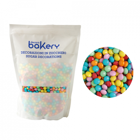 Decoratiuni Comestibile, Decor Tort - Perle Aplatizate Ciocolata Colormix Ø 10 mm, 1 kg