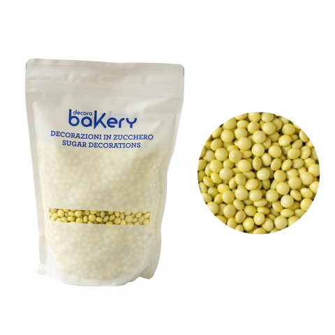 Decoratiuni Comestibile, Decor Tort - Perle Aplatizate Ciocolata Galben Ø 10 mm, 1 kg