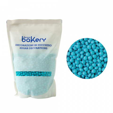 Decoratiuni Comestibile, Decor Tort - Perle Aplatizate Ciocolata Turcoaz Ø 10 mm, 1 kg