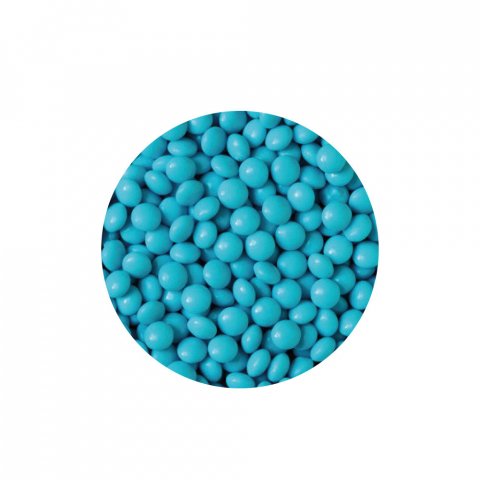 Decoratiuni Comestibile, Decor Tort - Perle Aplatizate Ciocolata Turcoaz Ø 10 mm, 80 gr