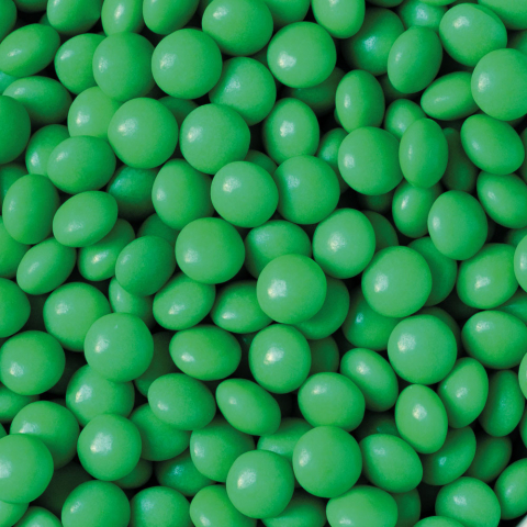 Decoratiuni Comestibile, Decor Tort - Perle Aplatizate Ciocolata Verde Frunza Ø 10 mm, 1 kg