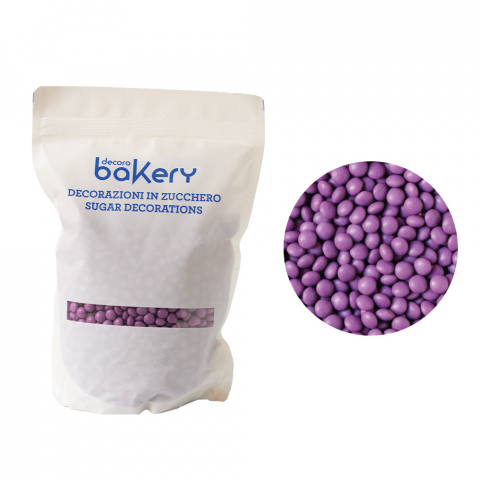 Decoratiuni Comestibile, Decor Tort - Perle Aplatizate Ciocolata Violet Ø 10 mm, 1 kg