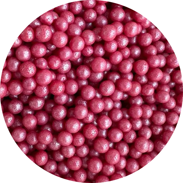Decoratiuni Comestibile, Decor Tort - Perle de Zahar Rosu-Fucsia Sidefate Ø 4 mm, 1.2 kg