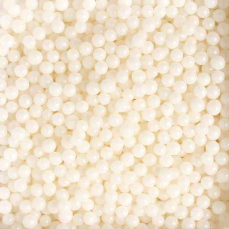 Decoratiuni Comestibile, Decor Tort - Perle Zahar Alb Stralucitor Ø 5mm, 1 Kg