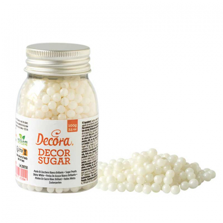 Perle, Crispearls - Perle Zahar Alb Stralucitor Ø 5mm, 100 gr