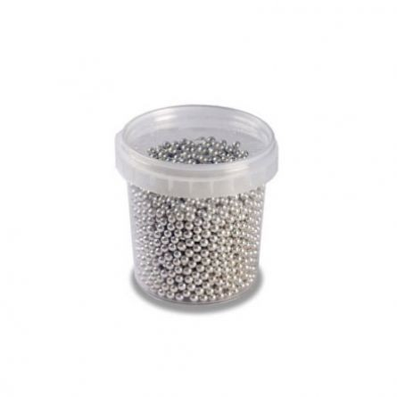 Decoratiuni Comestibile, Decor Tort - Perle Zahar Argintiu Metalizat Ø 4 mm, 120 gr