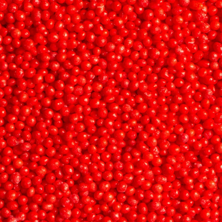 Decoratiuni Comestibile, Decor Tort - Perle Rosii de zahar Ø 1.5mm, 90 gr