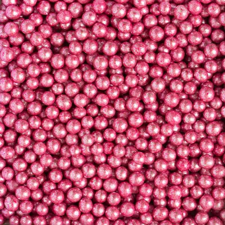 Decoratiuni Comestibile, Decor Tort - Perle Zahar Roz Metalizat Ø 5mm, 1 Kg
