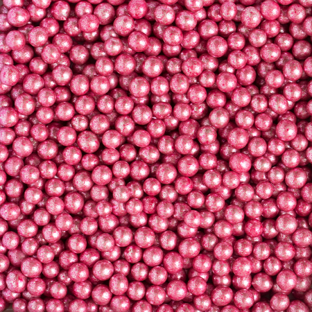 Decoratiuni Comestibile, Decor Tort - Perle Zahar Roz Metalizat Ø 5mm, 100 gr