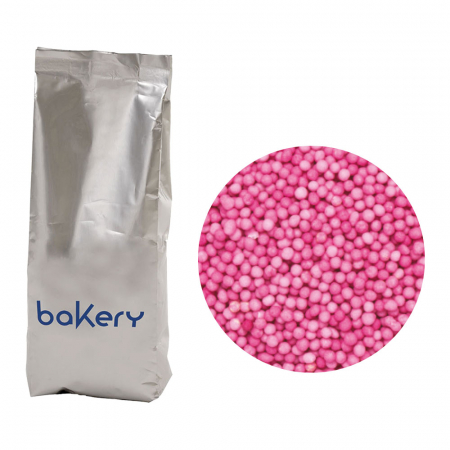Decoratiuni Comestibile, Decor Tort - Perle Zahar Roz Sidefat Ø 1.5mm, 1 Kg