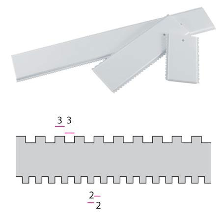 Brutarie, Patiserie - Ustensile - Pieptene Decorare, 2 Modele Decor cu Latimi 2 si 3 mm, Material Plastic, L 34 cm