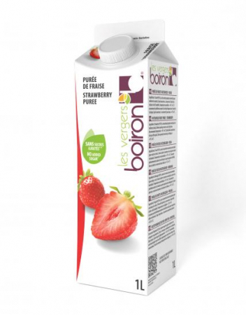 Piure Fructe, Siropuri - Piure Pasteurizat de Capsuni 100%, 1L, Boiron